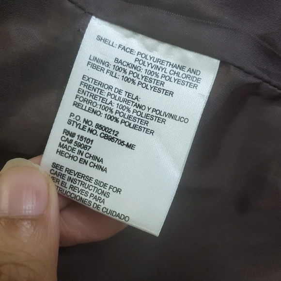 Celebrity Pink Faux Leather Jacket Teen Girl XL Brown Full Zip Snap Buttons Moto - Picture 13 of 13